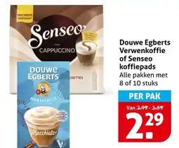 Hoogvliet Douwe Egberts Verwenkoffie of Senseo koffiepads aanbieding