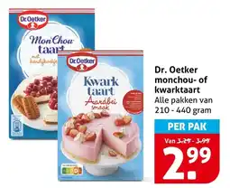 Hoogvliet Dr. Oetker monchou- of kwarktaart aanbieding
