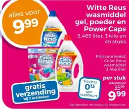 Trekpleister Witte Reus wasmiddel gel, poeder en Power Caps aanbieding