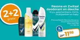 Trekpleister Rexona en Zwitsal deodorant en douche aanbieding