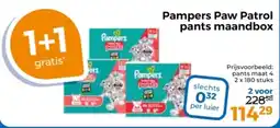 Trekpleister Pampers Paw Patrol pants maandbox aanbieding