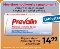 Trekpleister PreValin Allerstop Cetirizine 10 mg aanbieding