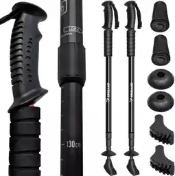 Bol.com Trizand Zwarte Trekkingstokken - Incl. Accessoires - set van 2 stuks aanbieding