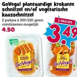 Boon`s Markt GoVega! plantaardige krokante schnitzel en/of vegetarische kaasschnitzel aanbieding