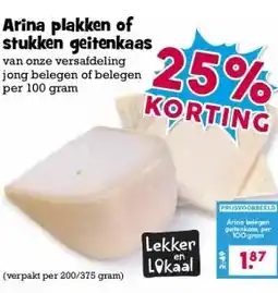 Boon`s Markt Arina plakken of stukken geitenkaas aanbieding
