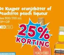 Boon`s Markt De Kuyper oranjebitter of Peachtree peach liqueur aanbieding