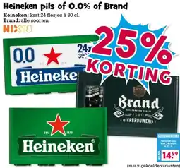 Boon`s Markt Heineken pils of 0.0% of Brand aanbieding