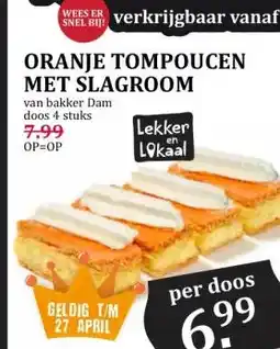 Boon`s Markt ORANJE TOMPOUCEN MET SLAGROOM aanbieding