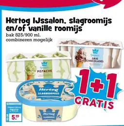Boon`s Markt IJssalon, slagroomijs en/of vanille roomijs aanbieding