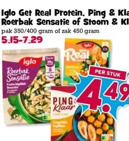 Boon`s Markt Iglo Get Real Protein, Ping & Klaar, Roerbak Sensatie of Stoom & Klaar aanbieding