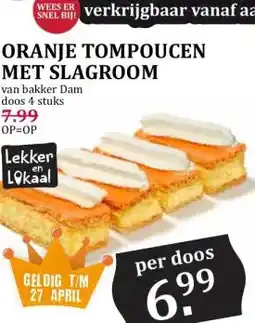 Boon`s Markt ORANJE TOMPOUCEN MET SLAGROOM aanbieding