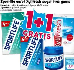 Boon`s Markt Sportlife en/of Xylifresh sugar free gums aanbieding