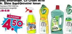 Boon`s Markt Andy allesreiniger, Cif Cream en/of Mr. Shine SuperOntvetter lemon aanbieding