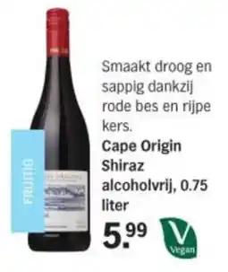 Albert Heijn Cape Origin Shiraz alcoholvrij aanbieding