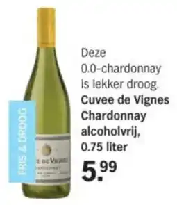 Albert Heijn Cuvee de Vignes Chardonnay alcoholvrij aanbieding