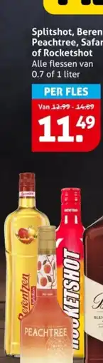 Hoogvliet Splitshot, Berentzen, Peachtree, Safari of Rocketshot aanbieding