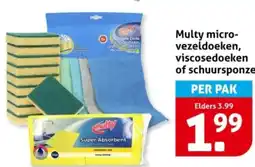 Hoogvliet Multy micro- vezeldoeken viscosedoeken of schuursponzen aanbieding