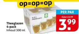 Hoogvliet Theeglazen 4-pack aanbieding