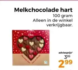Trekpleister Melkchocolade hart aanbieding
