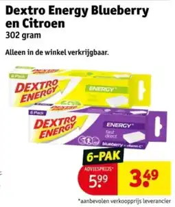 Kruidvat Dextro Energy Blueberry en Citroen aanbieding