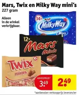 Kruidvat Mars, Twix en Milky Way mini's aanbieding