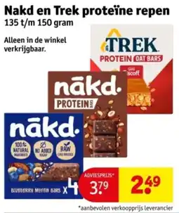 Kruidvat Nakd en Trek proteïne repen aanbieding