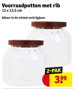 Kruidvat Voorraadpotten met rib aanbieding