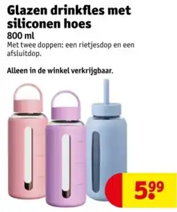 Kruidvat Glazen Drinkfles met Siliconen Hoes aanbieding