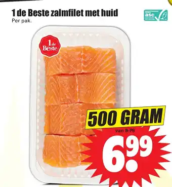 Dirk 1 de Beste zalmfilet met huid 500g aanbieding