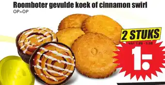 Dirk Roomboter gevulde koek of cinnamon swirl aanbieding