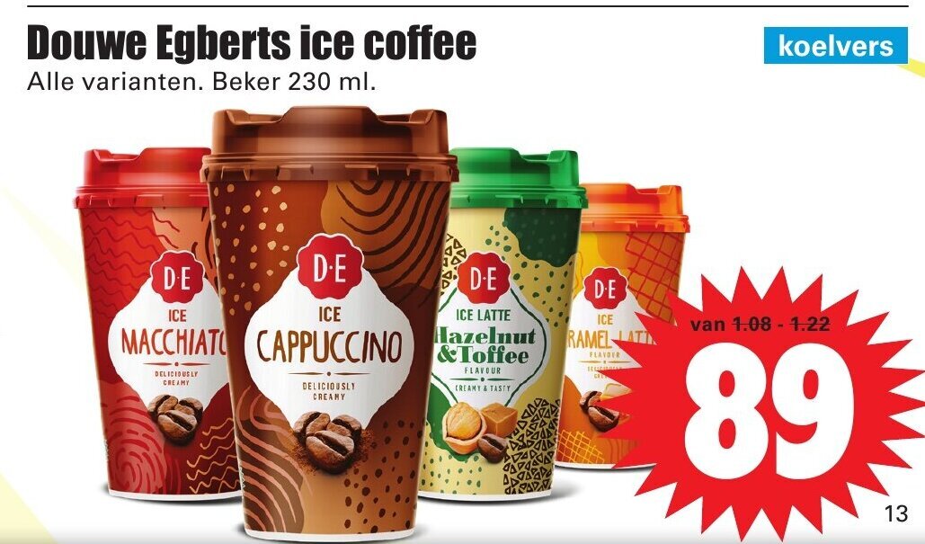 Douwe egberts ice coffee 230ml aanbieding bij Dirk