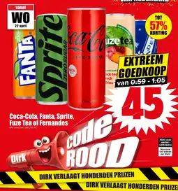 Dirk Coca-Cola, Fanta, Sprite, Fuze Tea of Fernandes aanbieding