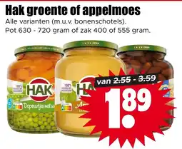 Dirk Hak groente of appelmoes aanbieding