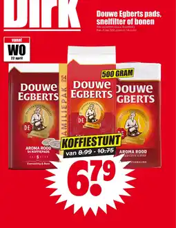 Dirk Douwe Egberts pads, snelfilter of bonen aanbieding