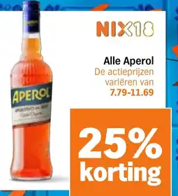 Albert Heijn APEROL aanbieding