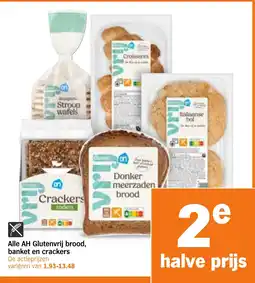 Albert Heijn AH Glutenvrij brood, banket en crackers aanbieding