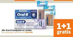 Albert Heijn Alle Oral-B tandpasta en Jordan aanbieding