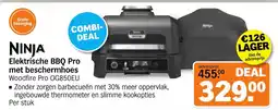 Albert Heijn NINJA Elektrische BBQ Pro met beschermhoes Woodfire Pro OG850EU aanbieding