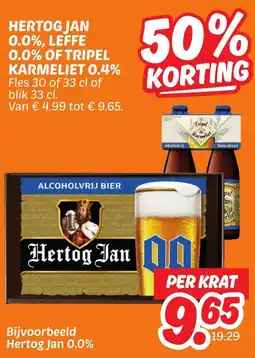 Dekamarkt Hertog jan 0.0%, leffe 0.0% of tripel karmeliet 0.4% aanbieding