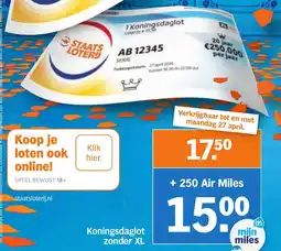 Albert Heijn Koningsdaglot zonder XL aanbieding