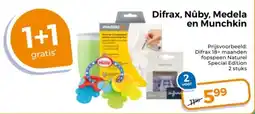 Trekpleister Difrax, Nûby, Medela en Munchkin aanbieding