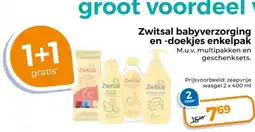 Trekpleister Zwitsal babyverzorging en doekjes enkelpak aanbieding