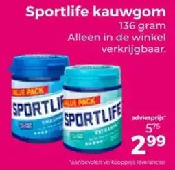Trekpleister Sportlife kauwgom aanbieding