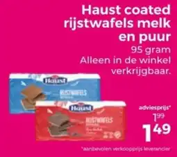 Trekpleister Haust coated rijstwafels melk en puur aanbieding