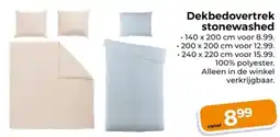 Trekpleister Dekbedovertrek stonewashed aanbieding