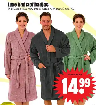 Dirk Luxe badstof badjas aanbieding