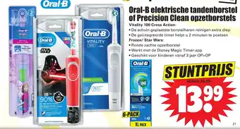 Dirk Oral-b elektrische tandenborstel of precision clean opzetborstels aanbieding