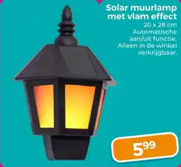 Trekpleister Solar muurlamp met vlam effect aanbieding