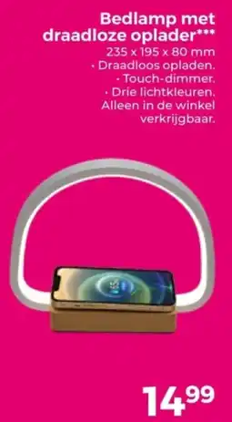 Trekpleister Bedlamp met draadloze oplader aanbieding