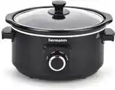 Bol.com Slowcooker 3.5 liter Zwart Hermanos - Uitneembare Keramische Binnenpan - Warmhoudfunctie - SC01B aanbieding